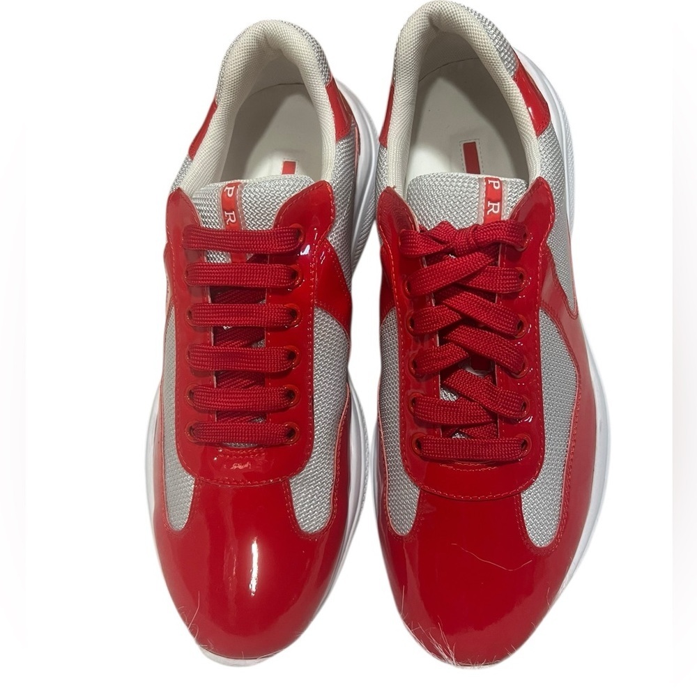 Prada Red and White Athletic SneakersSize EU 44 US 10-10.5 - Picture 5 of 15